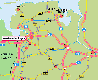  Karte von Ostfriesland 